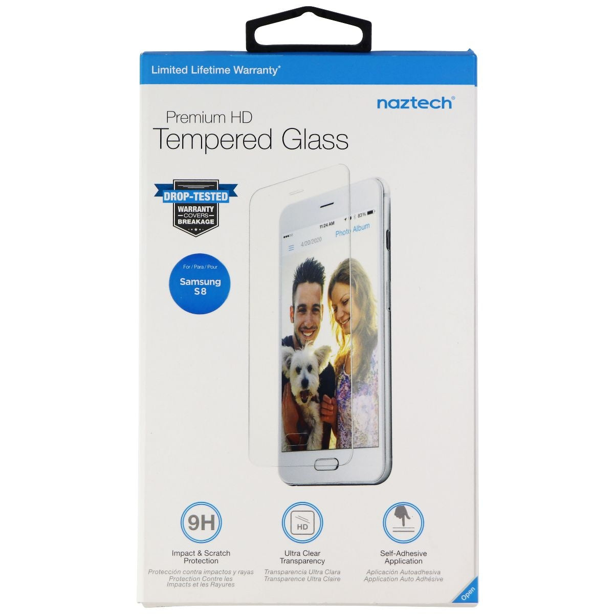 Naztech Premium HD Tempered Glass Screen Protector for Samsung Galaxy S8 - Clear Cell Phone - Screen Protectors Naztech - Simple Cell Bulk Wholesale Pricing - USA Seller