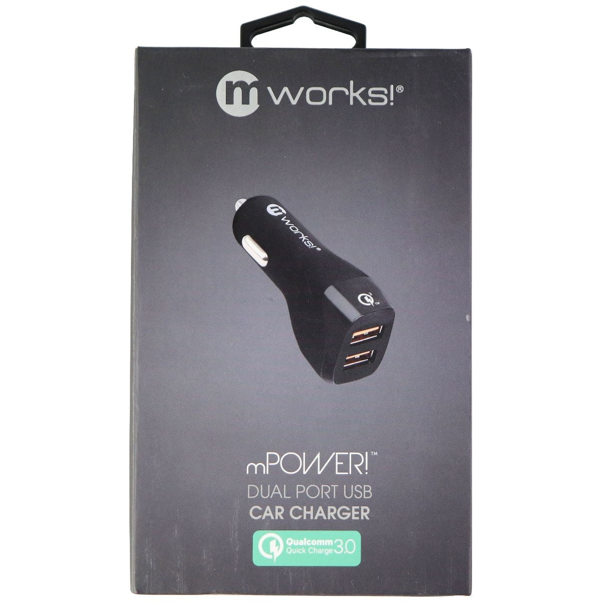 mWorks! mPOWER! QC 3.0 Dual Port USB Universal Car Charger - Black Cell Phone - Chargers & Cradles mWorks! - Simple Cell Bulk Wholesale Pricing - USA Seller