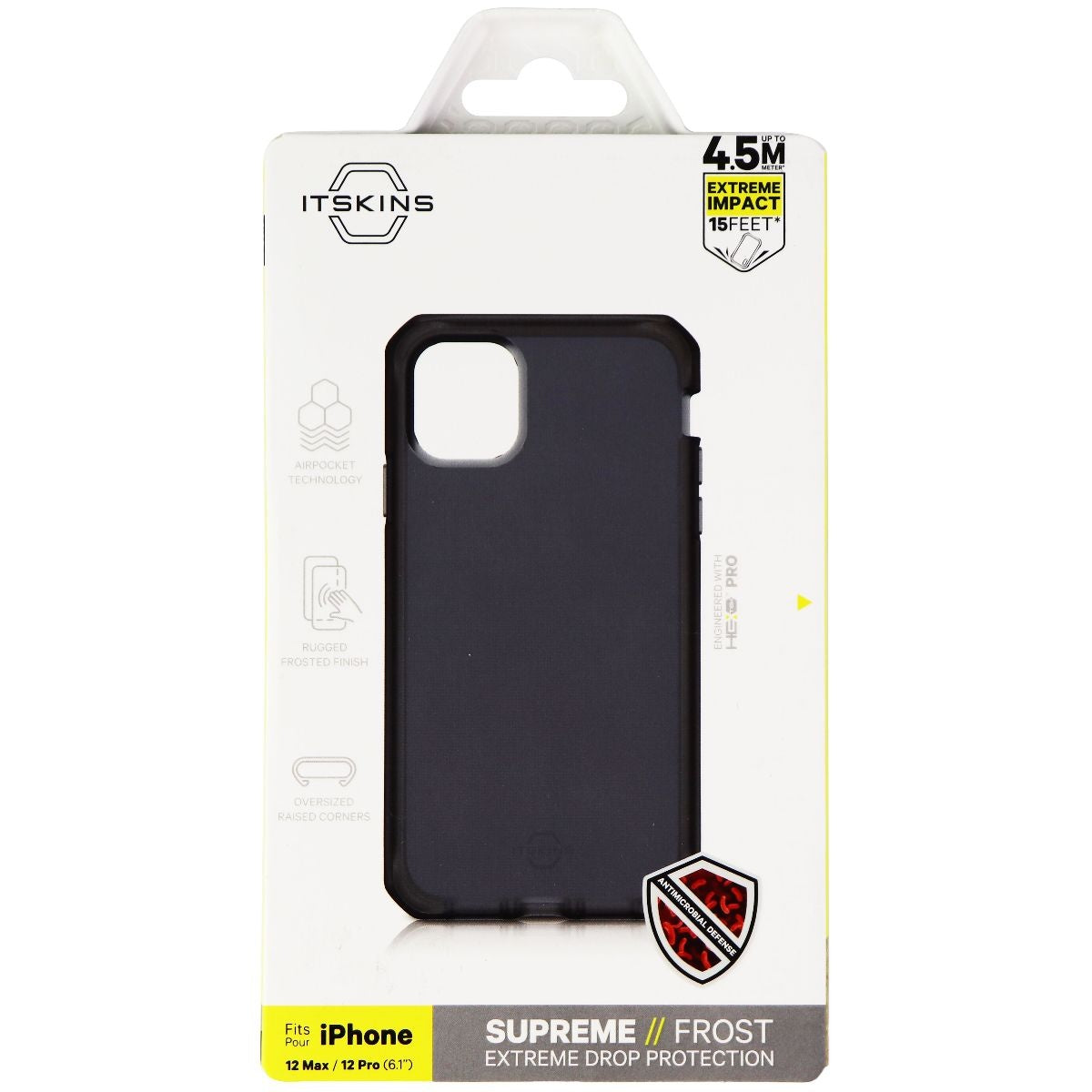 ITSKINS Supreme Frost Series Case for Apple iPhone 12/12 Pro - Gray/Black Cell Phone - Cases, Covers & Skins ITSKINS - Simple Cell Bulk Wholesale Pricing - USA Seller