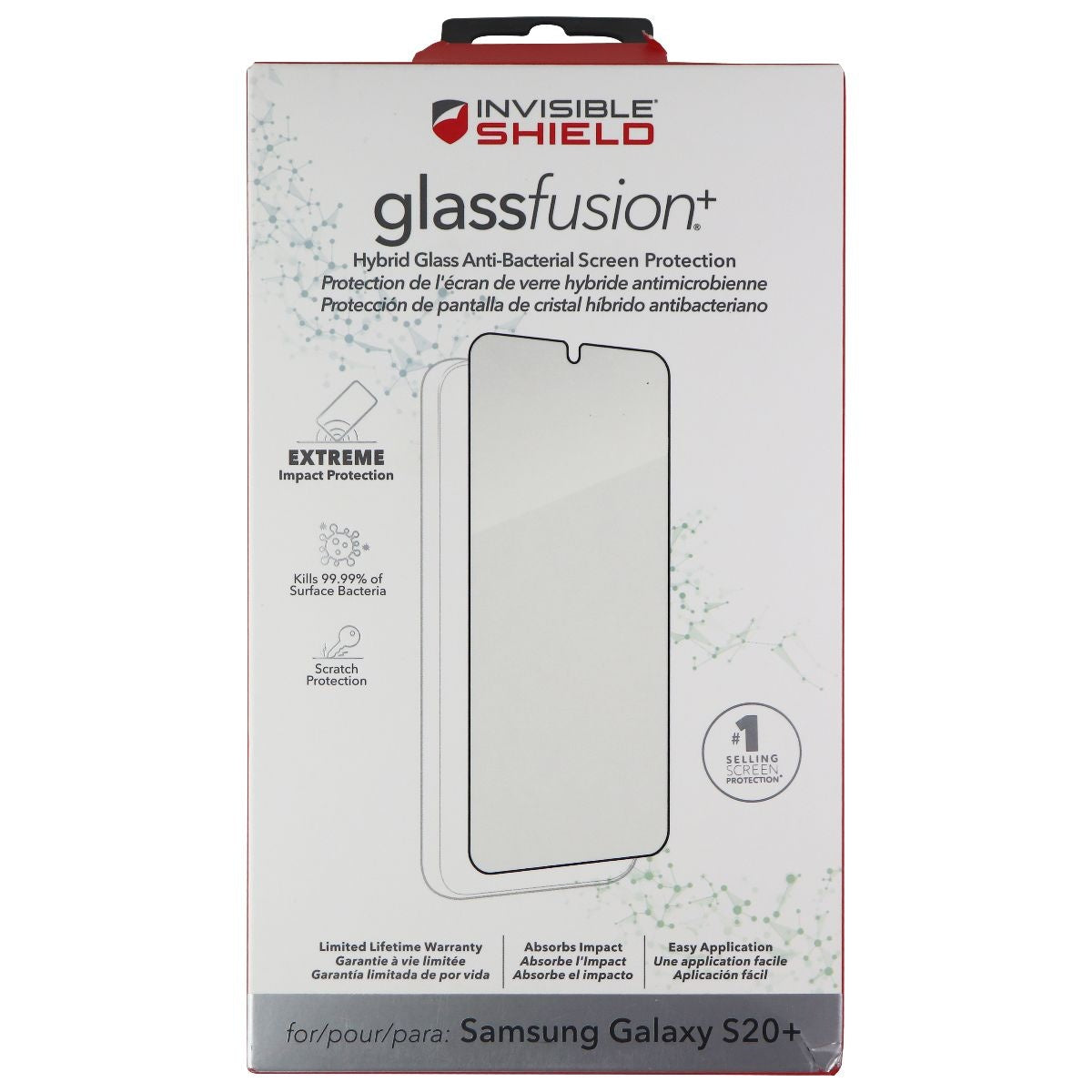 ZAGG InvisibleShield (Glassfusion+) Hybrid Glass for Galaxy (S20+) - Clear Cell Phone - Screen Protectors Zagg - Simple Cell Bulk Wholesale Pricing - USA Seller