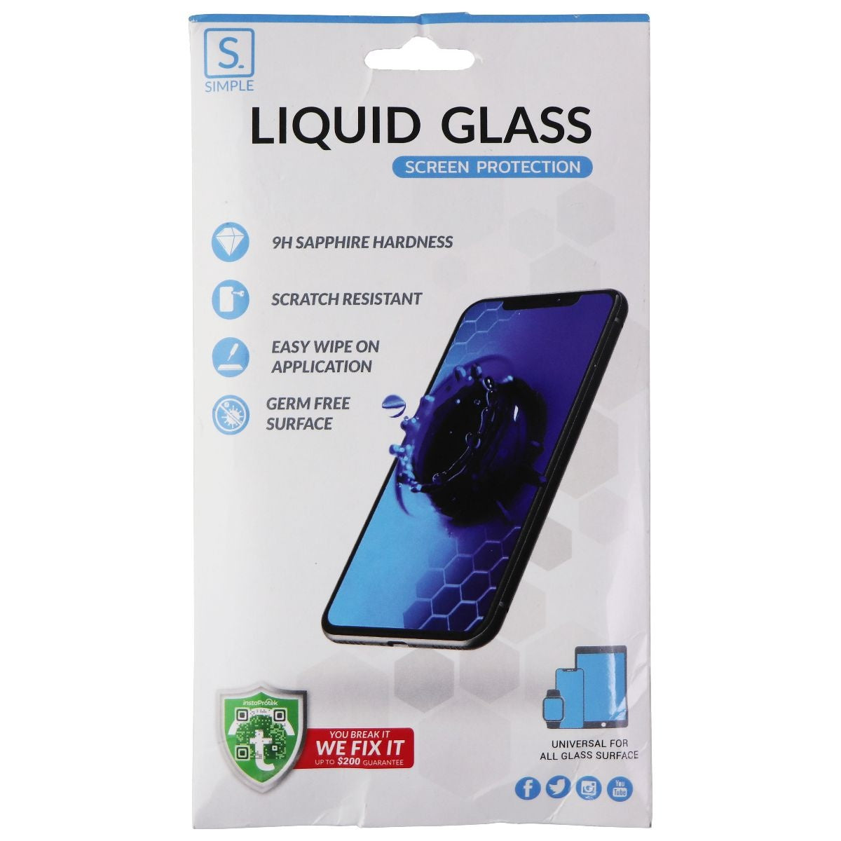 S. Simple Universal Liquid Glass Screen Protector for Smart Devices Cell Phone - Screen Protectors S. Simple - Simple Cell Bulk Wholesale Pricing - USA Seller