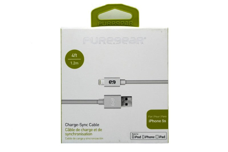 PureGear 4ft Cable for iPhone 5 5S 5C 6 6Plus - White Cell Phone - Chargers & Cradles PureGear - Simple Cell Bulk Wholesale Pricing - USA Seller