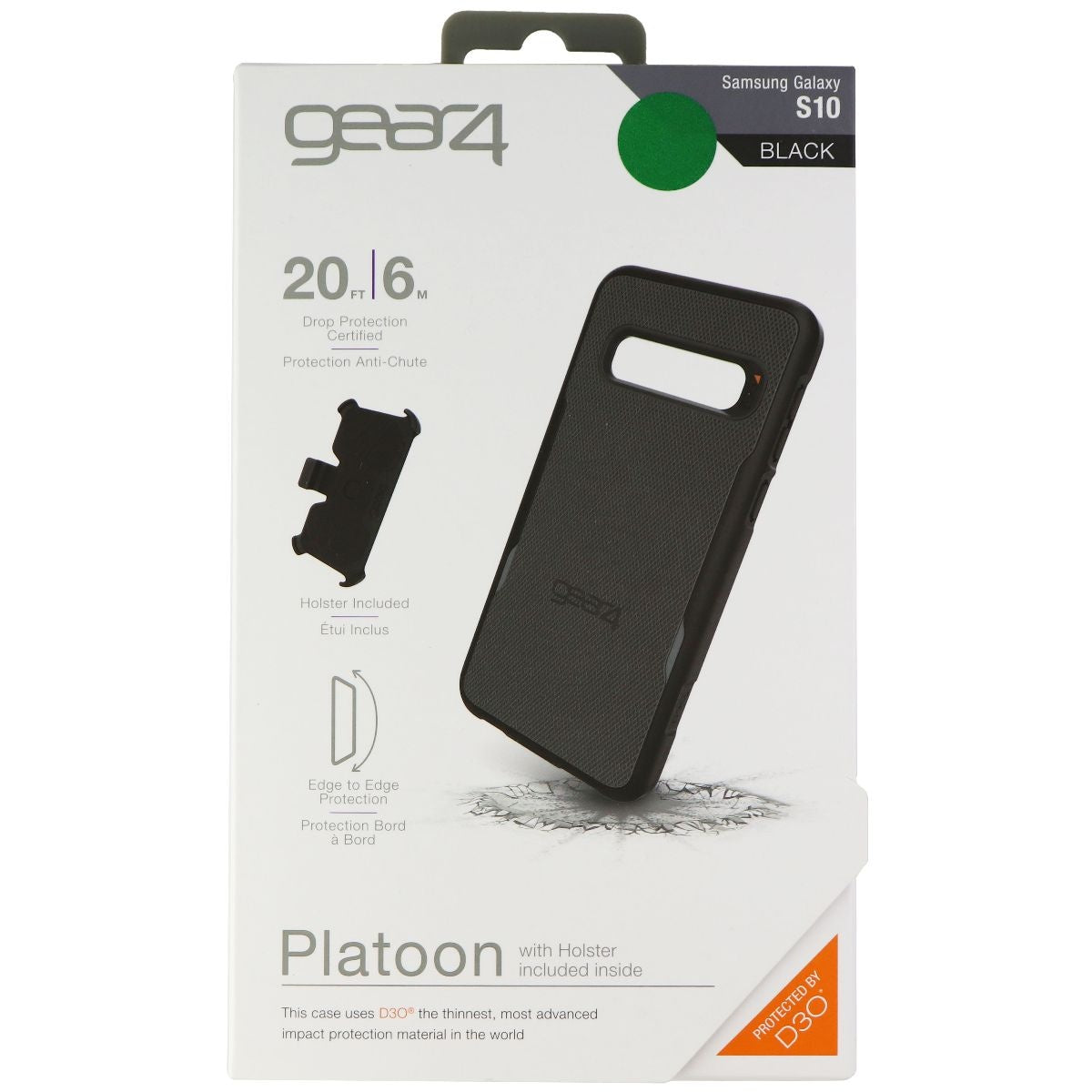 ZAGG Platoon Case with Holster for Samsung Galaxy S10 - Black Cell Phone - Cases, Covers & Skins Zagg - Simple Cell Bulk Wholesale Pricing - USA Seller