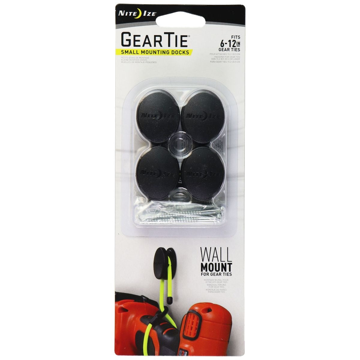 Nite Ize Gear Tie Small Mounting Docks - (4 Pack) - Black Home Improvement - Other Home Improvement Nite Ize - Simple Cell Bulk Wholesale Pricing - USA Seller