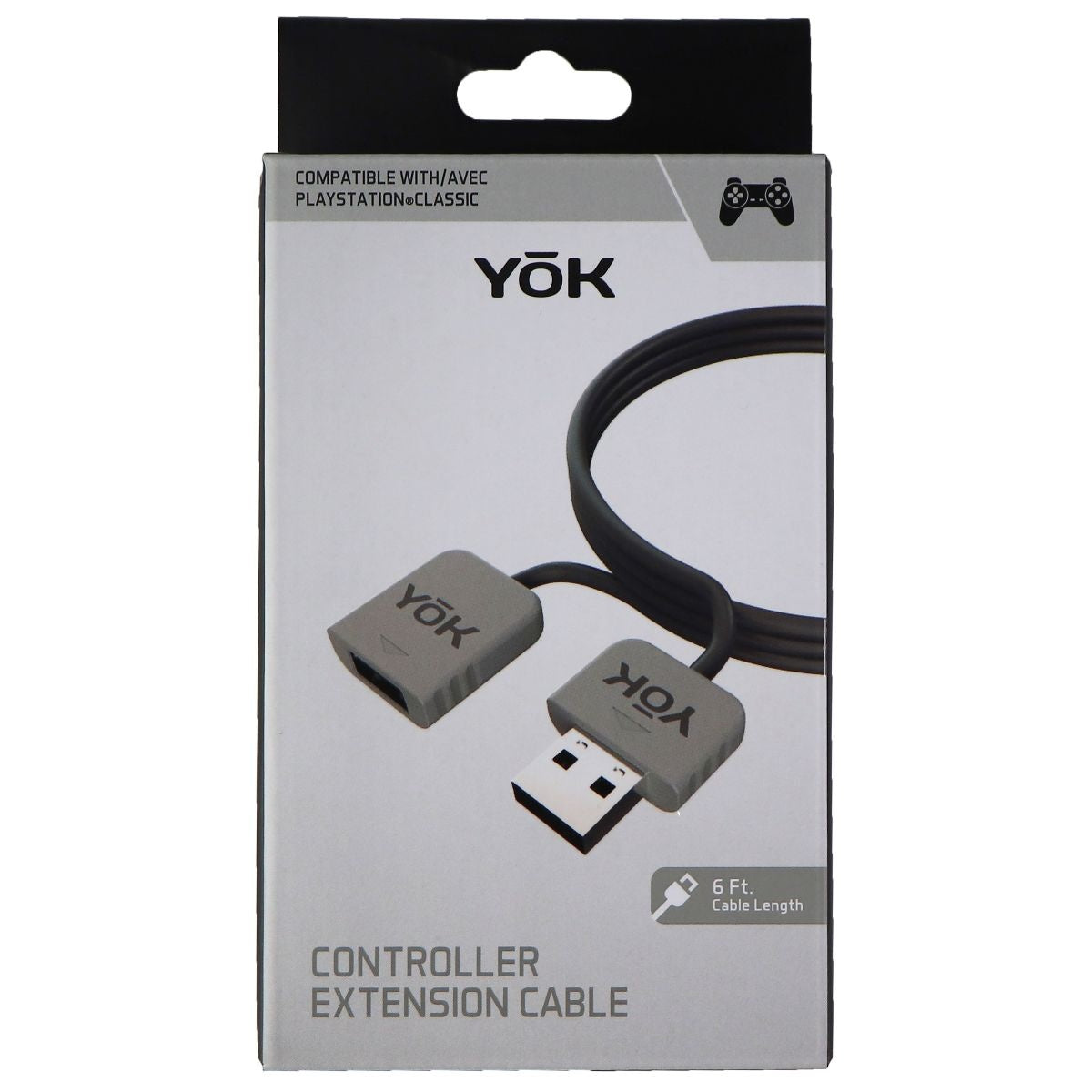 YOK 6-Foot Controller USB Male to USB Female Extension Cable - Gray/Black Computer/Network - USB Cables, Hubs & Adapters YOK - Simple Cell Bulk Wholesale Pricing - USA Seller