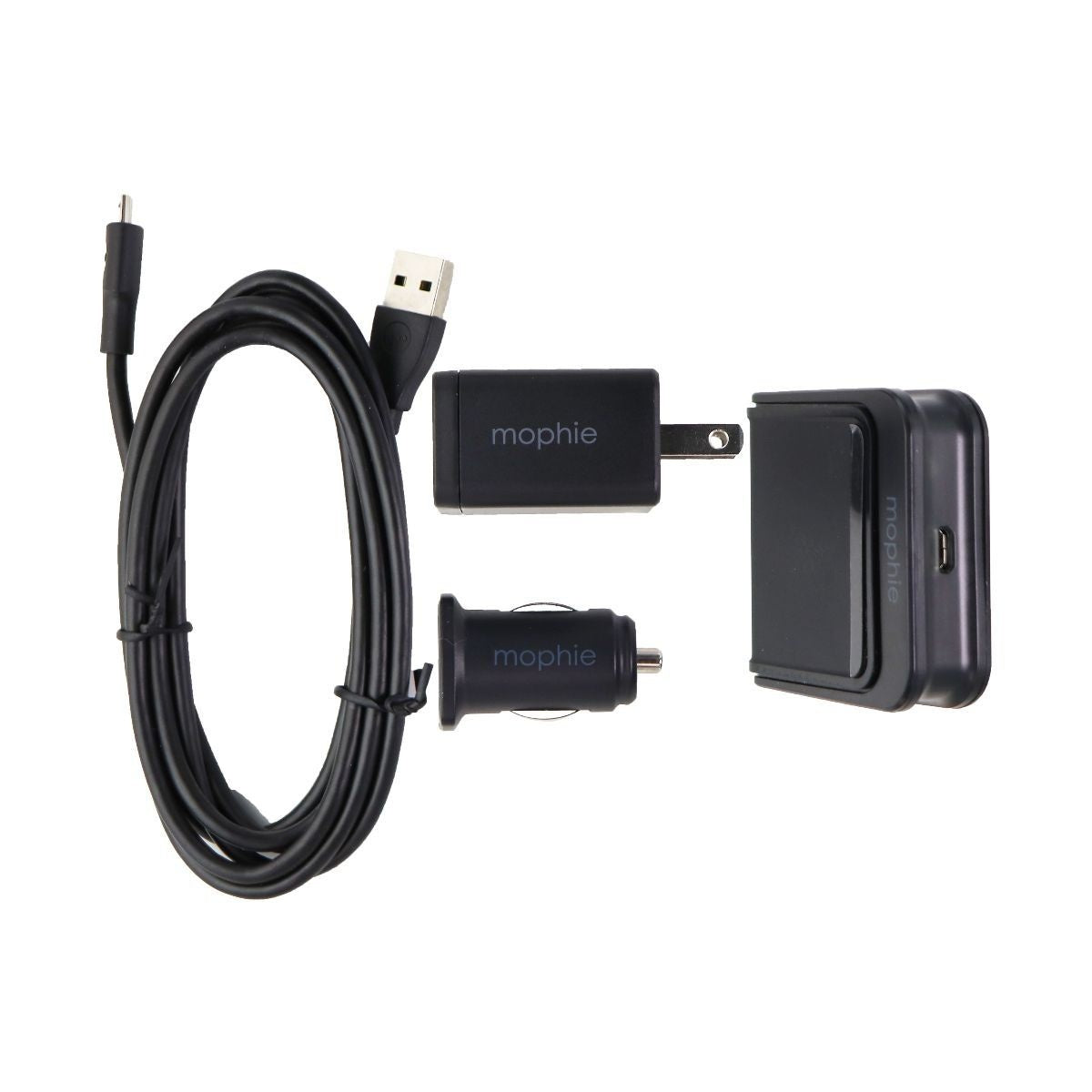 Mophie Qi Wireless Pad Travel Kit w/ Car & Wall Adapters for Smartphones - Black Cell Phone - Chargers & Cradles Mophie - Simple Cell Bulk Wholesale Pricing - USA Seller