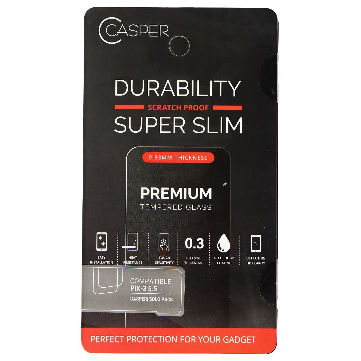 Casper Premium Ultra Thin 9H Tempered Glass for Google Pixel 3 Smartphone Cell Phone - Screen Protectors Casper - Simple Cell Bulk Wholesale Pricing - USA Seller