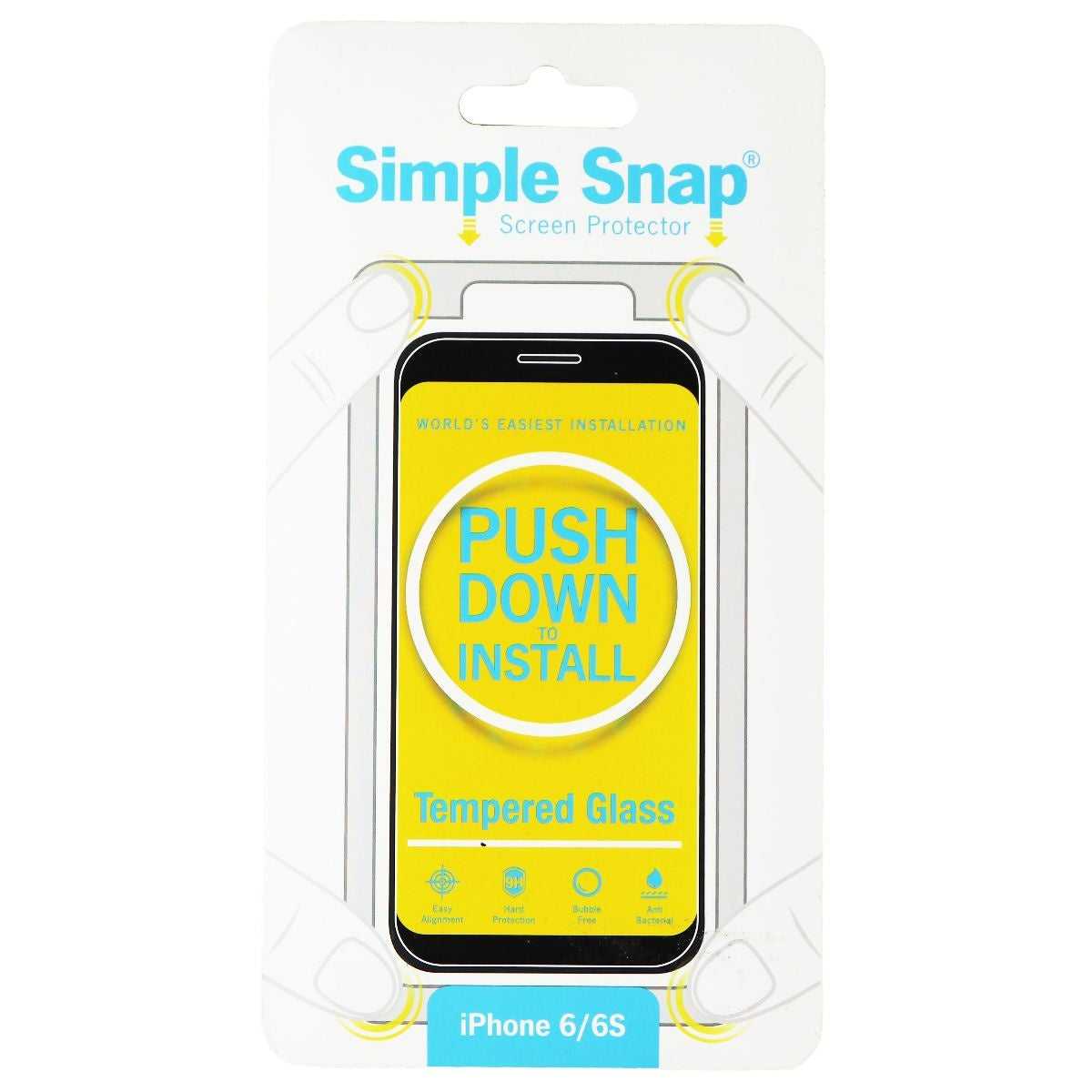 Simple Snap Tempered Glass Screen Protector for iPhone 6s/6 - Clear Cell Phone - Screen Protectors Simple Snap - Simple Cell Bulk Wholesale Pricing - USA Seller