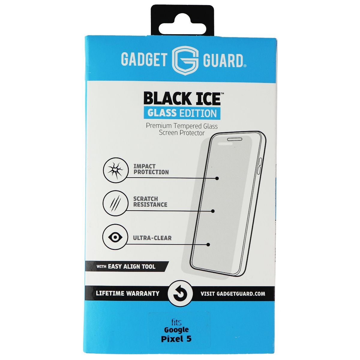 Gadget Guard Black Ice Glass Edition Screen Protector for Google Pixel 5 Cell Phone - Screen Protectors Gadget Guard - Simple Cell Bulk Wholesale Pricing - USA Seller