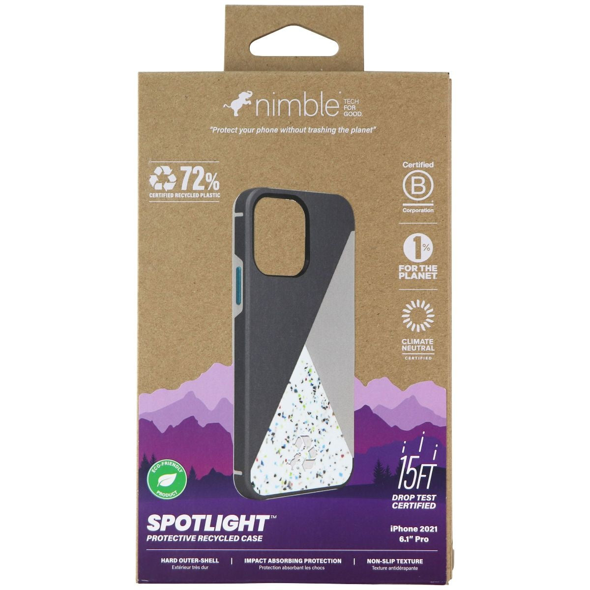 Nimble Spotlight Series Case for Apple iPhone 13 Pro - Gray/Teal/Multi Cell Phone - Cases, Covers & Skins Nimble - Simple Cell Bulk Wholesale Pricing - USA Seller