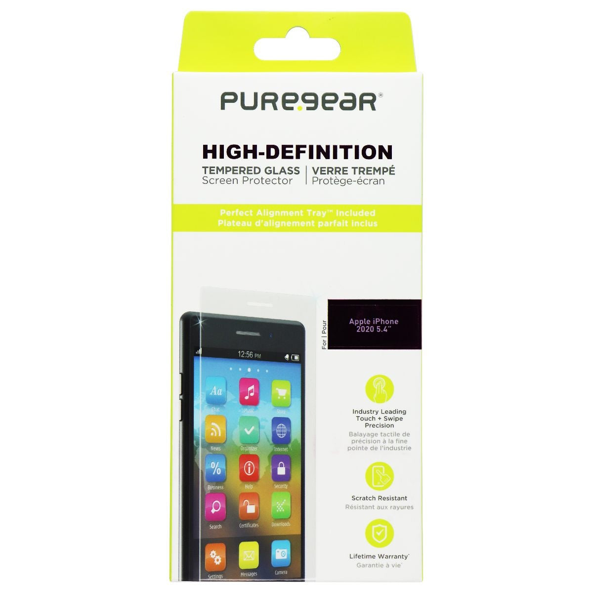 PureGear High Definition Tempered Glass Screen & Tray for Apple iPhone 12 Mini Cell Phone - Screen Protectors PureGear - Simple Cell Bulk Wholesale Pricing - USA Seller