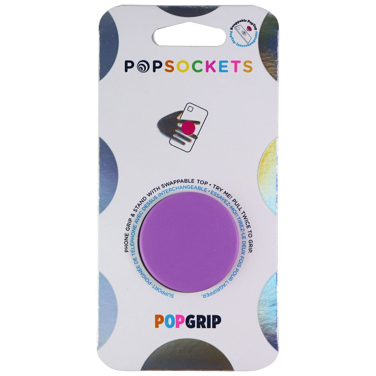 PopSockets PopGrip with Swappable Top for Phones & Tablets - Colorblock Lavender Cell Phone - Mounts & Holders PopSockets - Simple Cell Bulk Wholesale Pricing - USA Seller