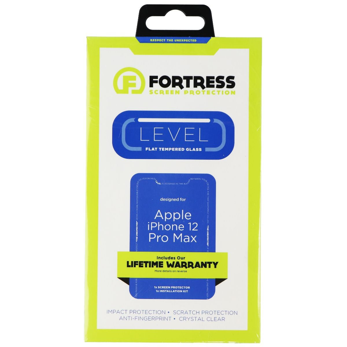 Fortress LEVEL Flat Tempered Glass for Apple iPhone 12 Pro Max - Clear Cell Phone - Screen Protectors Fortress - Simple Cell Bulk Wholesale Pricing - USA Seller