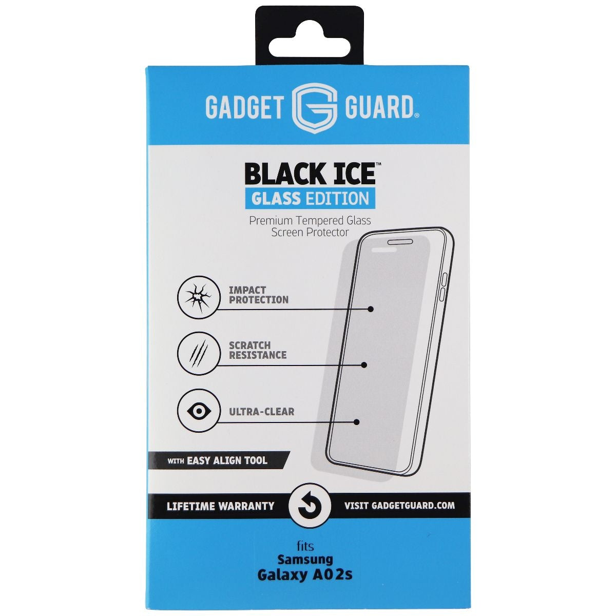 Gadget Guard Black Ice Edition Tempered Glass for Samsung Galaxy A02s - Clear Cell Phone - Screen Protectors Gadget Guard - Simple Cell Bulk Wholesale Pricing - USA Seller