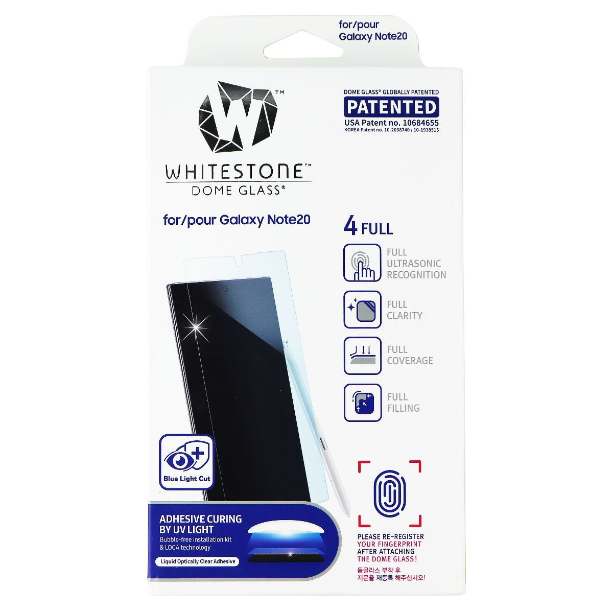 Whitestone Dome Glass for Samsung Galaxy Note20 Smartphones - Clear Cell Phone - Screen Protectors Whitestone - Simple Cell Bulk Wholesale Pricing - USA Seller