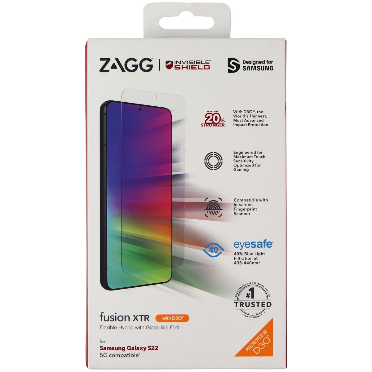 ZAGG InvisibleShield Fusion XTR Screen Protector for Samsung Galaxy S22 Cell Phone - Screen Protectors Zagg - Simple Cell Bulk Wholesale Pricing - USA Seller