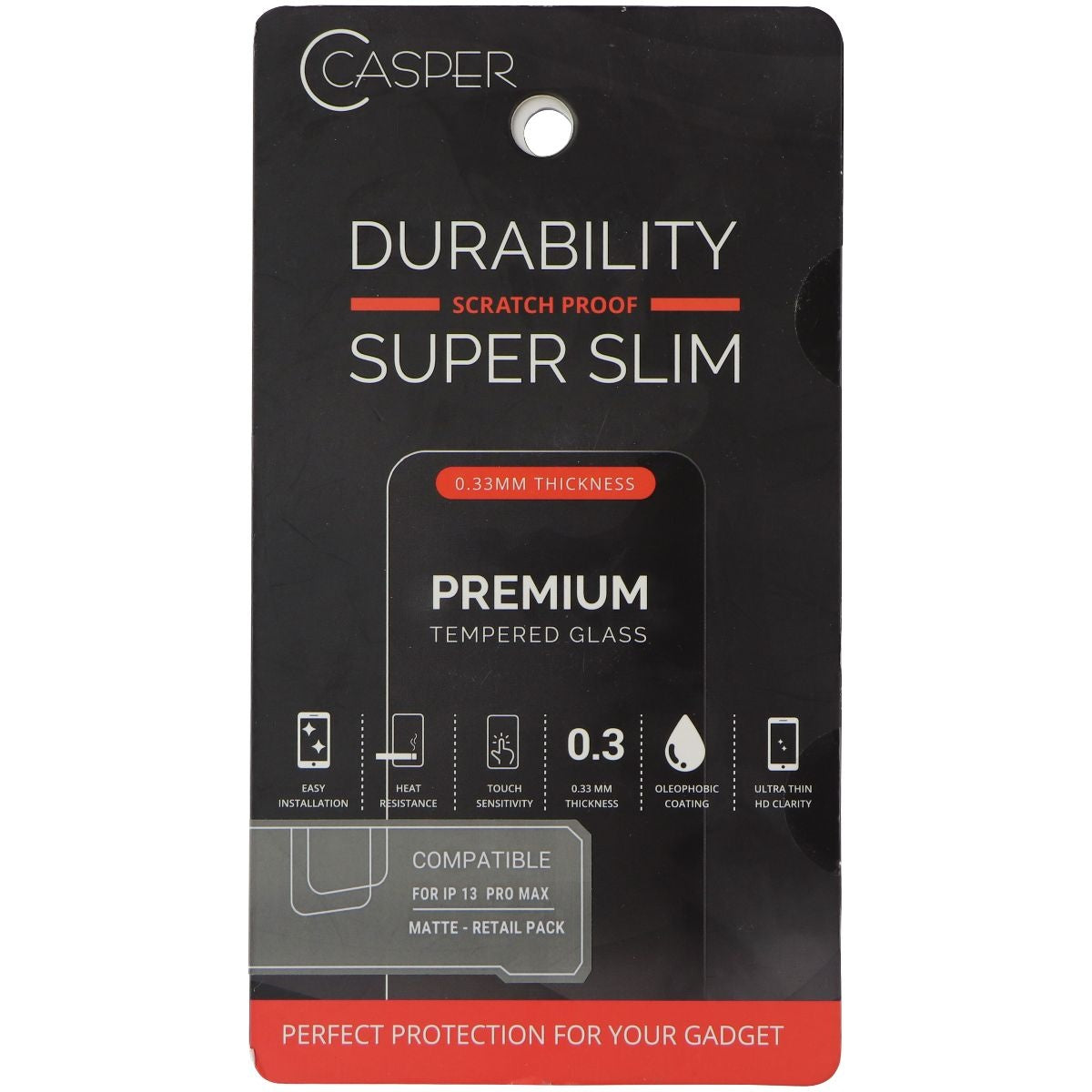 Casper Premium Tempered Glass for Apple iPhone 13 Pro Max - Matte Cell Phone - Screen Protectors Casper - Simple Cell Bulk Wholesale Pricing - USA Seller