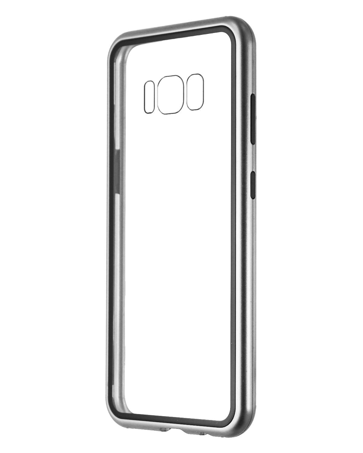 Zore Metal and Glass Hybrid Case for Samsung Galaxy S8 - Silver/Clear Cell Phone - Cases, Covers & Skins Zore - Simple Cell Bulk Wholesale Pricing - USA Seller