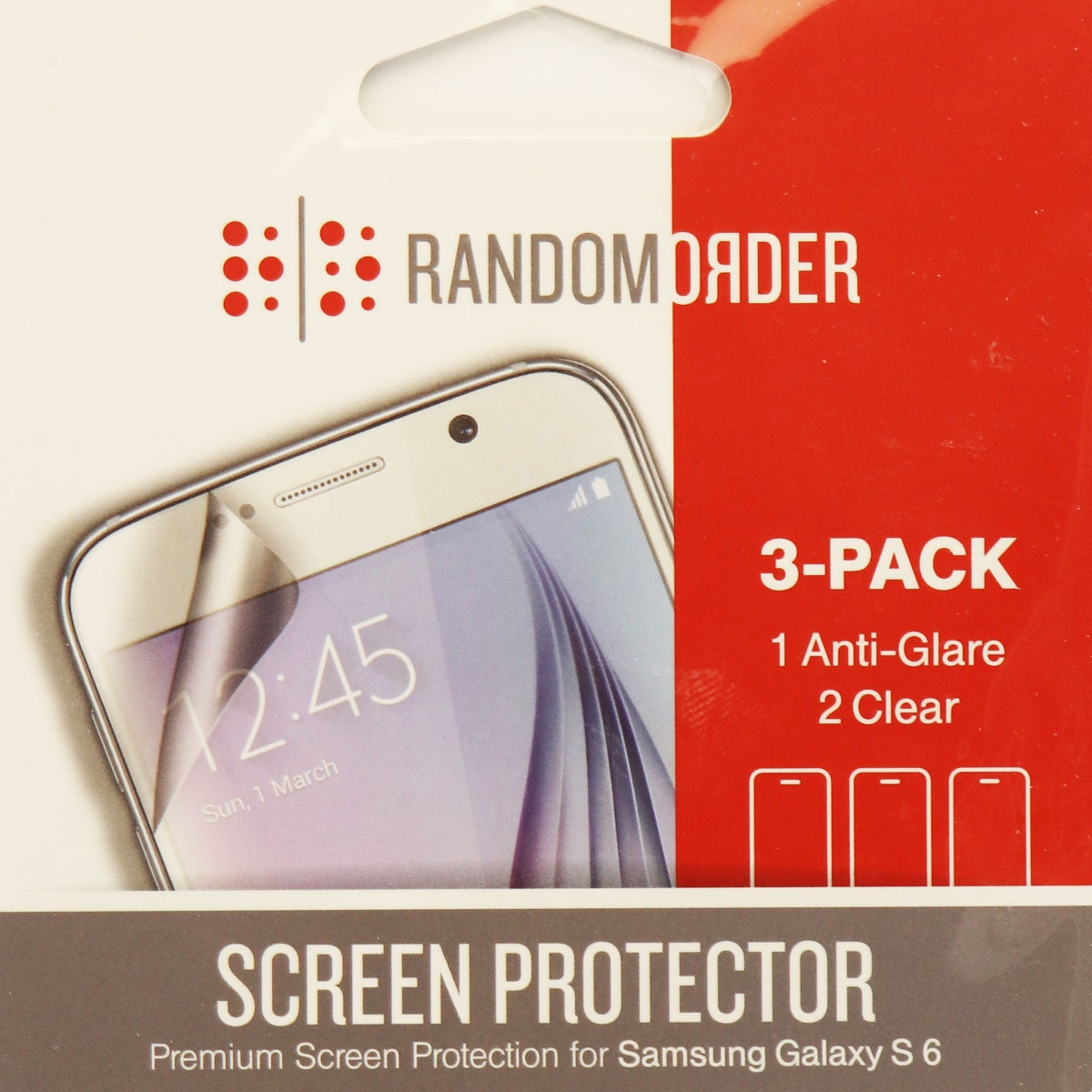 Random Order Screen Protector 3 Pack for Samsung Galaxy S6 Cell Phone - Screen Protectors Random Order - Simple Cell Bulk Wholesale Pricing - USA Seller