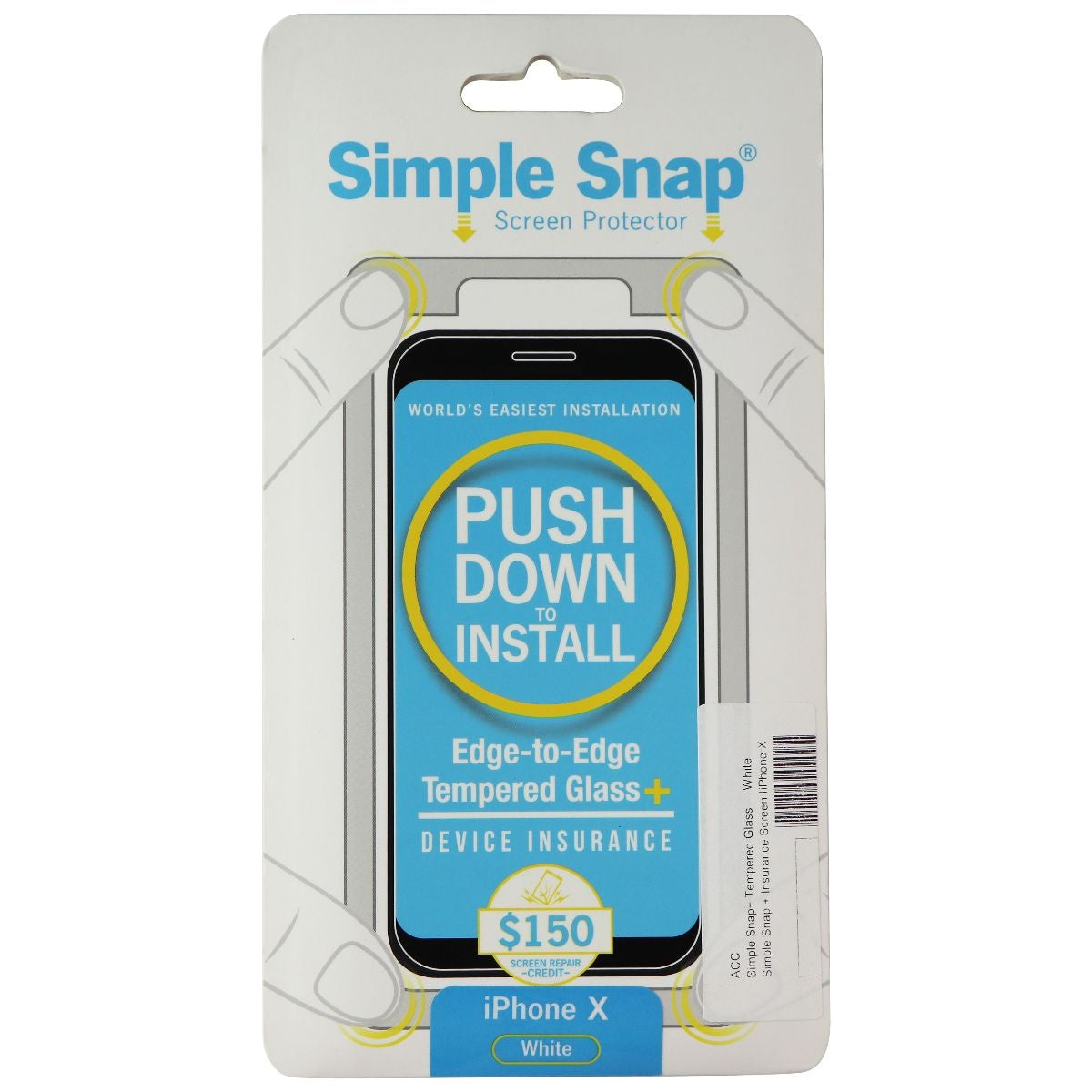Simple Snap Tempered Glass+ Screen Protector for Apple iPhone X - White Cell Phone - Screen Protectors Simple Snap - Simple Cell Bulk Wholesale Pricing - USA Seller