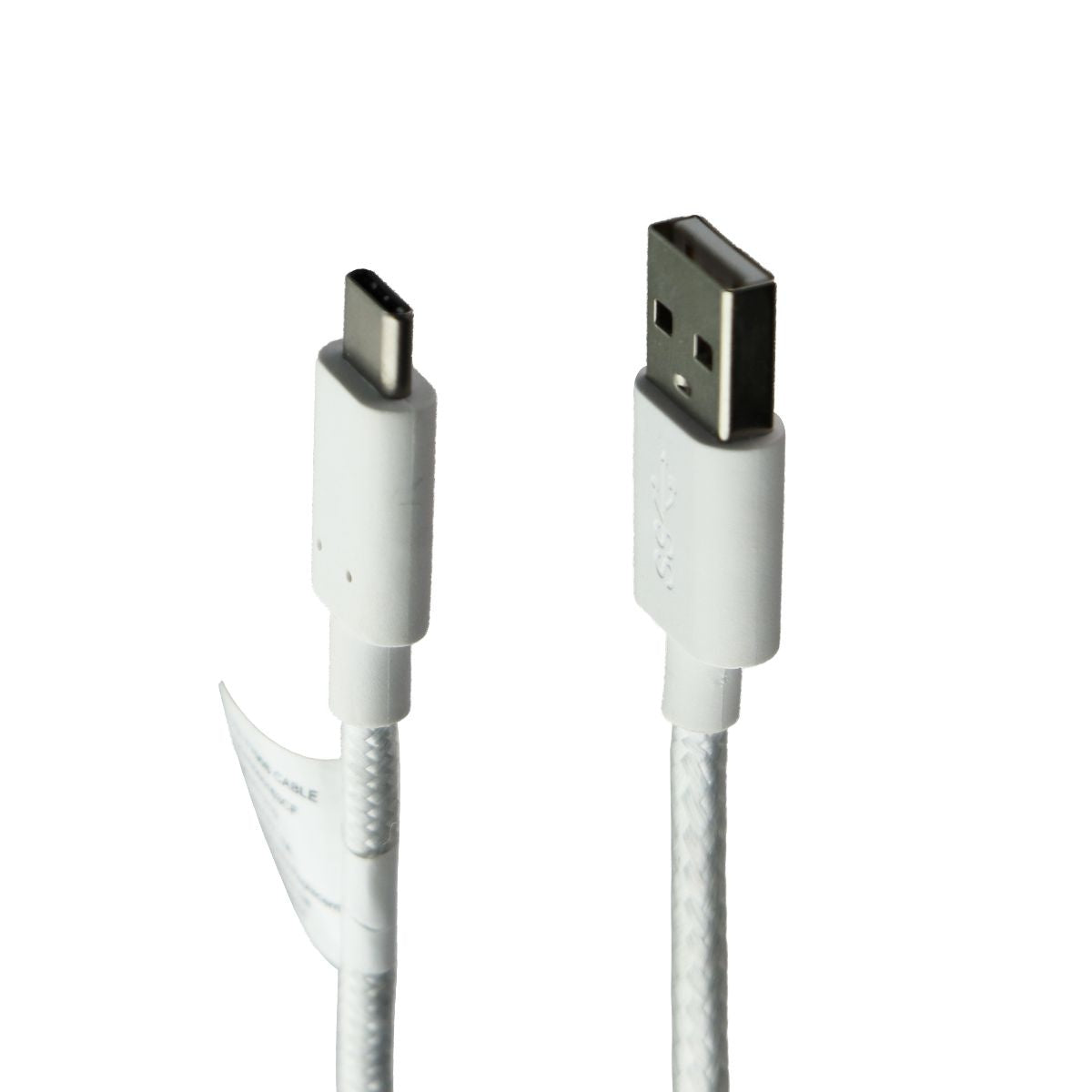 TCL Braided USB-C to USB Charge/Sync Cable - White Cell Phone - Cables & Adapters TCL - Simple Cell Bulk Wholesale Pricing - USA Seller