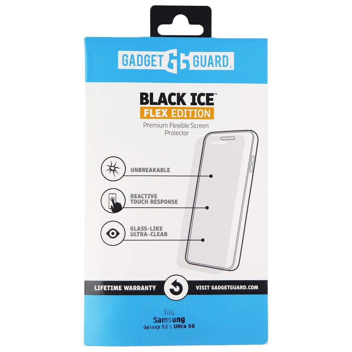 Gadget Guard Flex Edition Screen Protector for Galaxy S21 Ultra 5G - Clear Cell Phone - Screen Protectors Gadget Guard - Simple Cell Bulk Wholesale Pricing - USA Seller