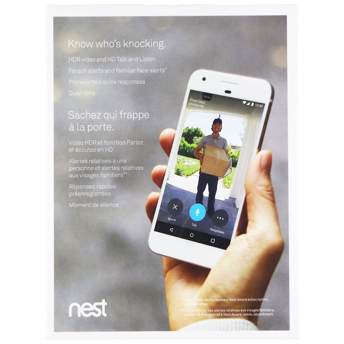 Nest Hello Video Doorbell - Wired - White/Black (A0077) Home Improvement - Other Home Improvement Nest - Simple Cell Bulk Wholesale Pricing - USA Seller