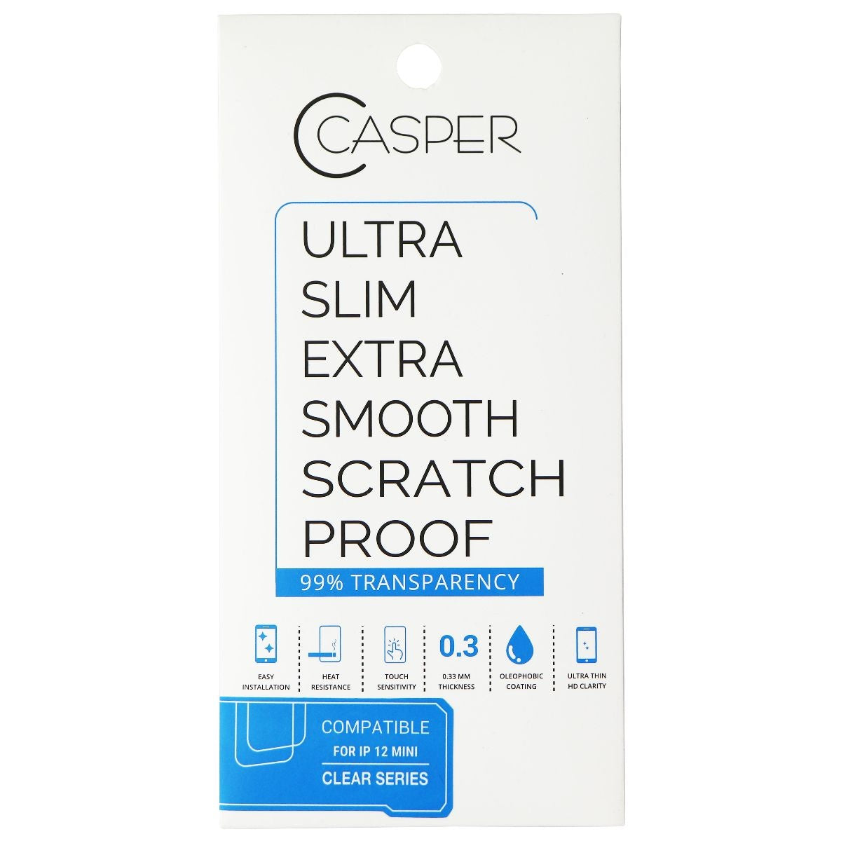 Casper Clear Series Ultra Slim Screen Protector for iPhone 12 Mini - Clear Cell Phone - Screen Protectors Casper - Simple Cell Bulk Wholesale Pricing - USA Seller