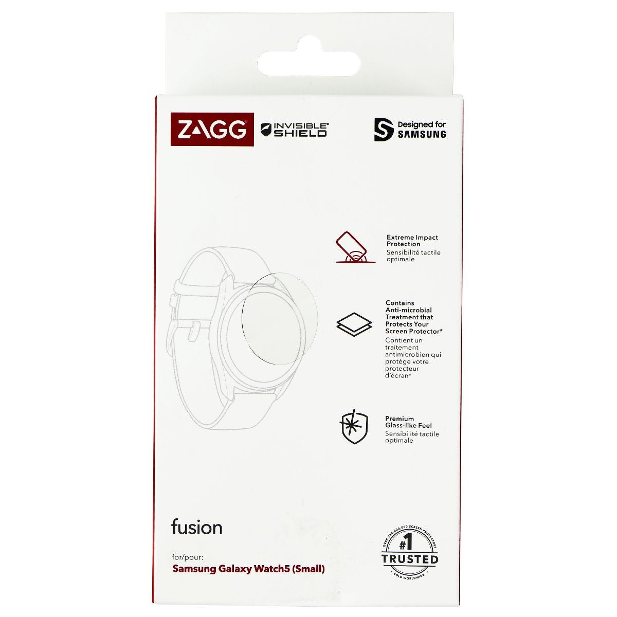 ZAGG InvisibleShield Fusion Screen Protector with Galaxy 5 Watch Small (40mm) Smart Watch Accessories - Screen Protectors Zagg - Simple Cell Bulk Wholesale Pricing - USA Seller