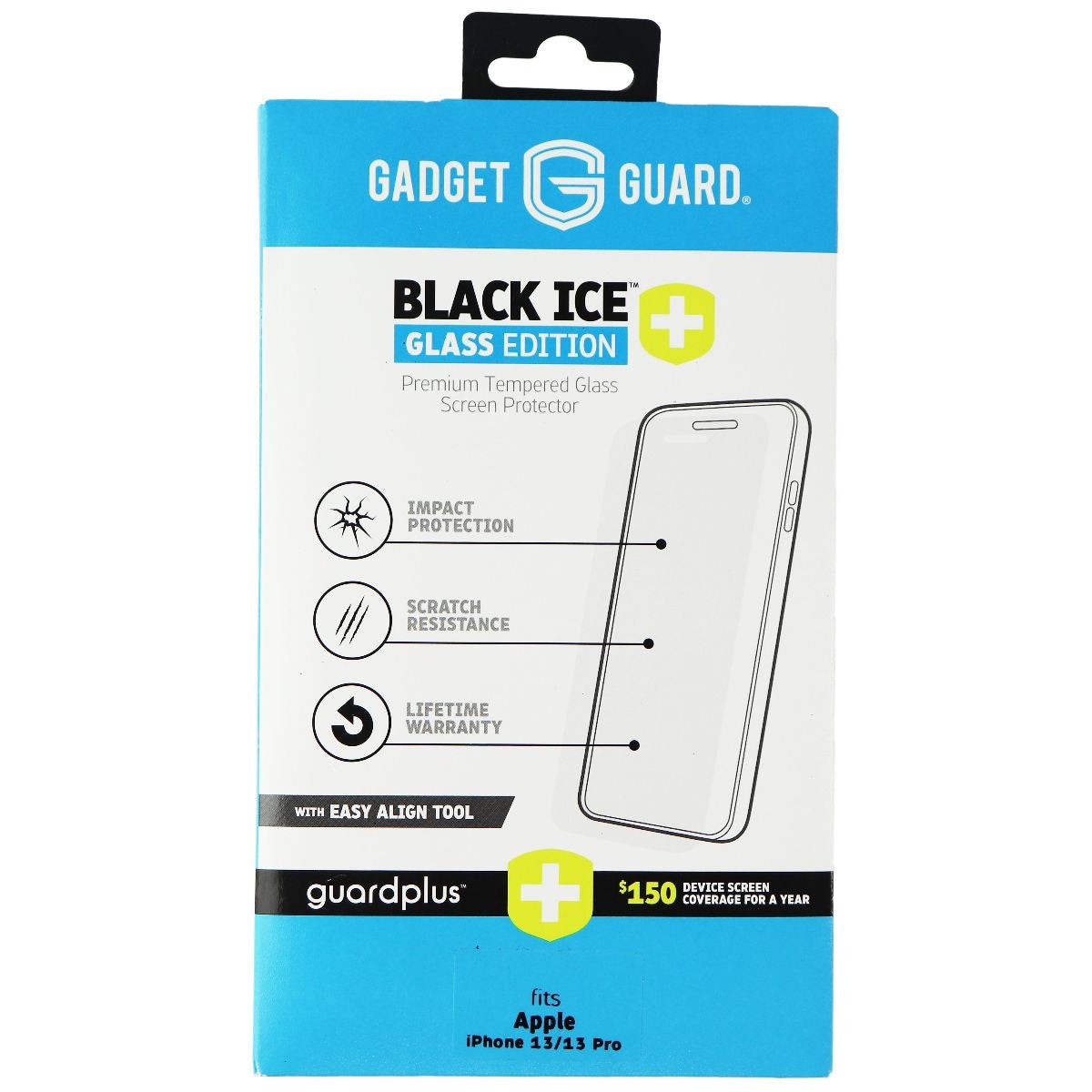 Gadget Guard Black Ice+ (Plus) Glass Edition for iPhone 13 Pro and iPhone 13 Cell Phone - Screen Protectors Gadget Guard - Simple Cell Bulk Wholesale Pricing - USA Seller