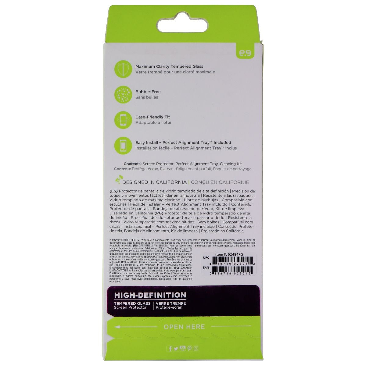 PureGear HD Clarity Tempered Glass Screen Protector for Apple iPhone XR Cell Phone - Screen Protectors PureGear - Simple Cell Bulk Wholesale Pricing - USA Seller