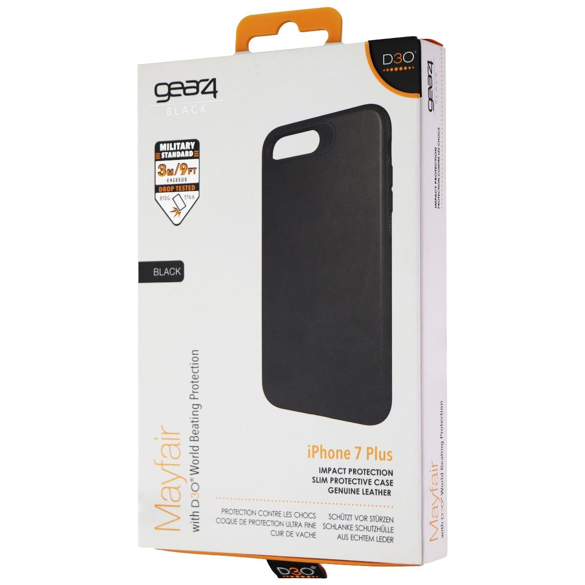 Gear4 (IC7L40D3) Mayfair Protective Phone Case for iPhone 7+ / 8+ - Black Cell Phone - Cases, Covers & Skins Gear 4 - Simple Cell Bulk Wholesale Pricing - USA Seller