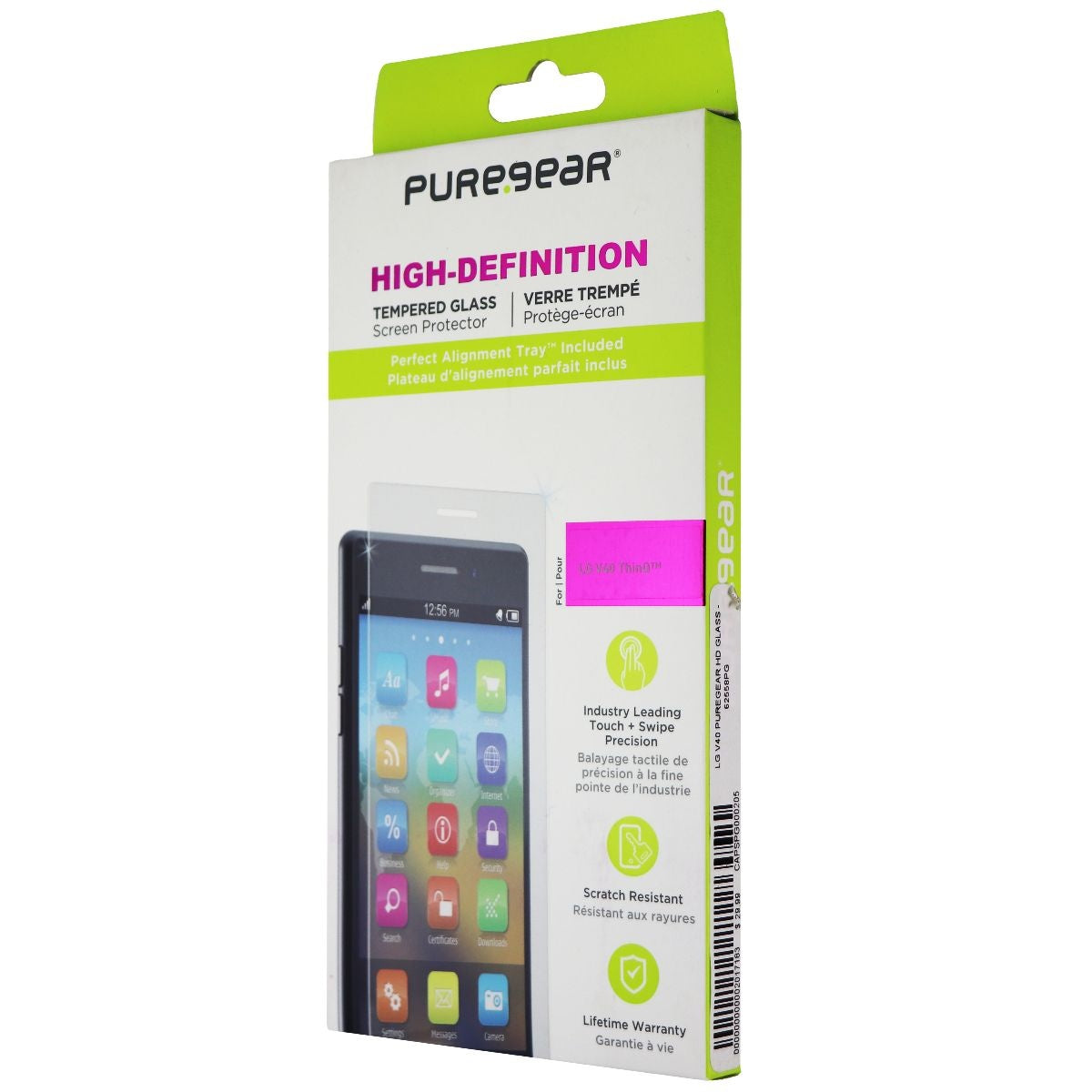 PureGear High Definition Tempered Glass for LG V40 ThinQ - Clear Cell Phone - Screen Protectors PureGear - Simple Cell Bulk Wholesale Pricing - USA Seller