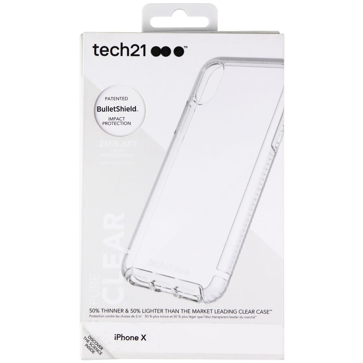 Tech21 Pure Clear Series Hybrid Case for Apple iPhone Xs/X - Clear Cell Phone - Cases, Covers & Skins Tech21 - Simple Cell Bulk Wholesale Pricing - USA Seller