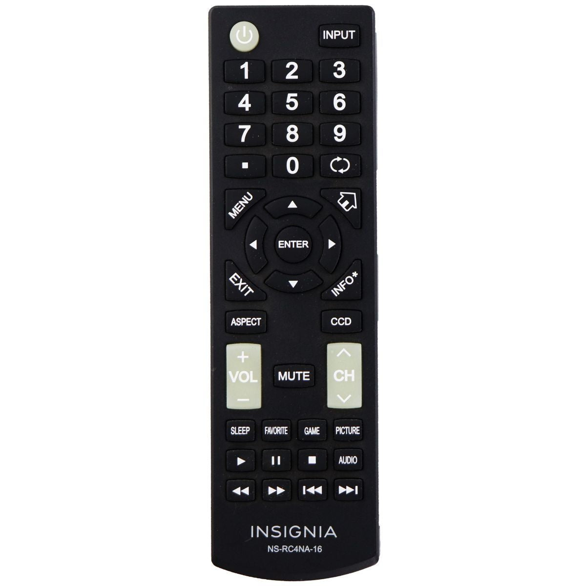 Insignia Remote Control (NS-RC4NA-16) for Select Insignia TVs - Black TV, Video & Audio Accessories - Remote Controls Insignia - Simple Cell Bulk Wholesale Pricing - USA Seller