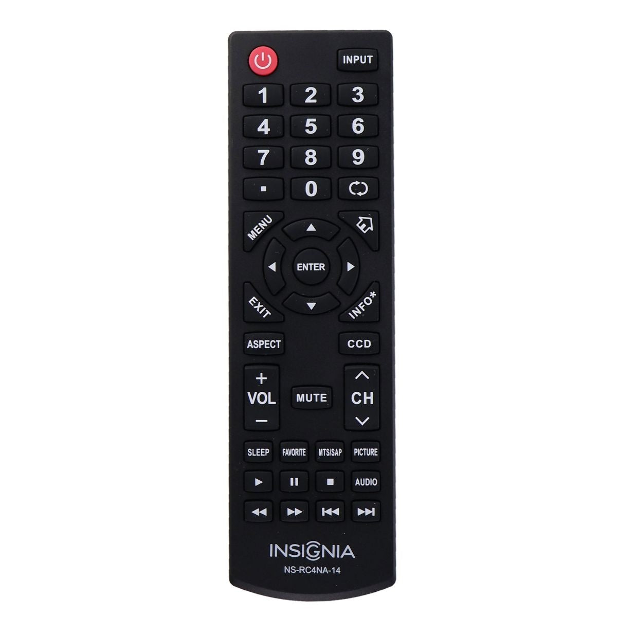 Insignia Remote Control (NS-RC4NA-14) for Select Insignia TVs - Black TV, Video & Audio Accessories - Remote Controls Insignia - Simple Cell Bulk Wholesale Pricing - USA Seller