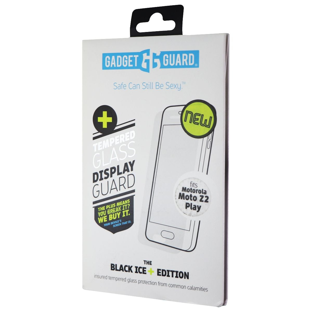 Gadget Guard (Black Ice+) Tempered Glass for Motorola Moto Z2 Play - Clear Cell Phone - Screen Protectors Gadget Guard - Simple Cell Bulk Wholesale Pricing - USA Seller
