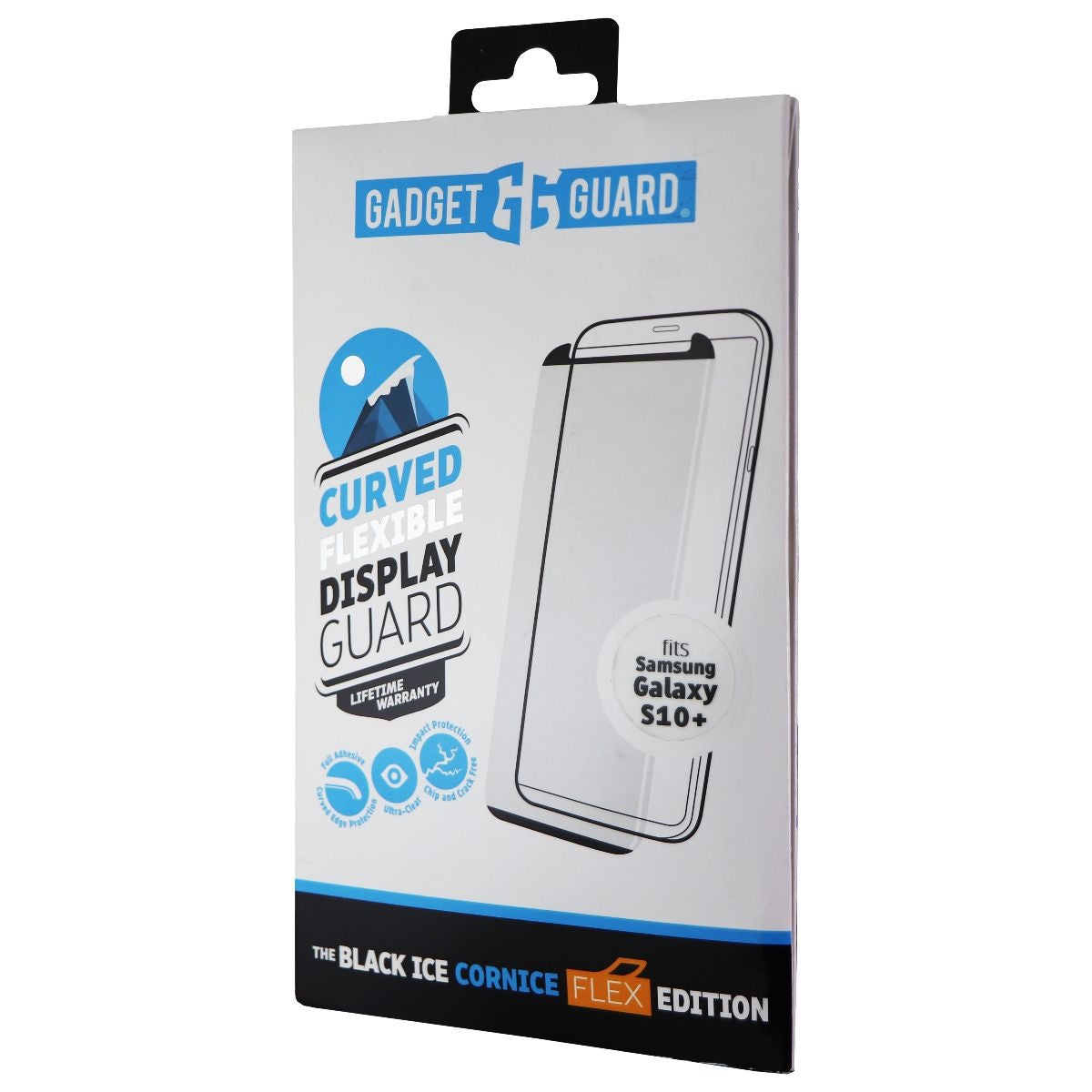 Gadget Guard Black Ice Cornice Flex Edition Screen Protector for Galaxy (S10+) Cell Phone - Screen Protectors Gadget Guard - Simple Cell Bulk Wholesale Pricing - USA Seller