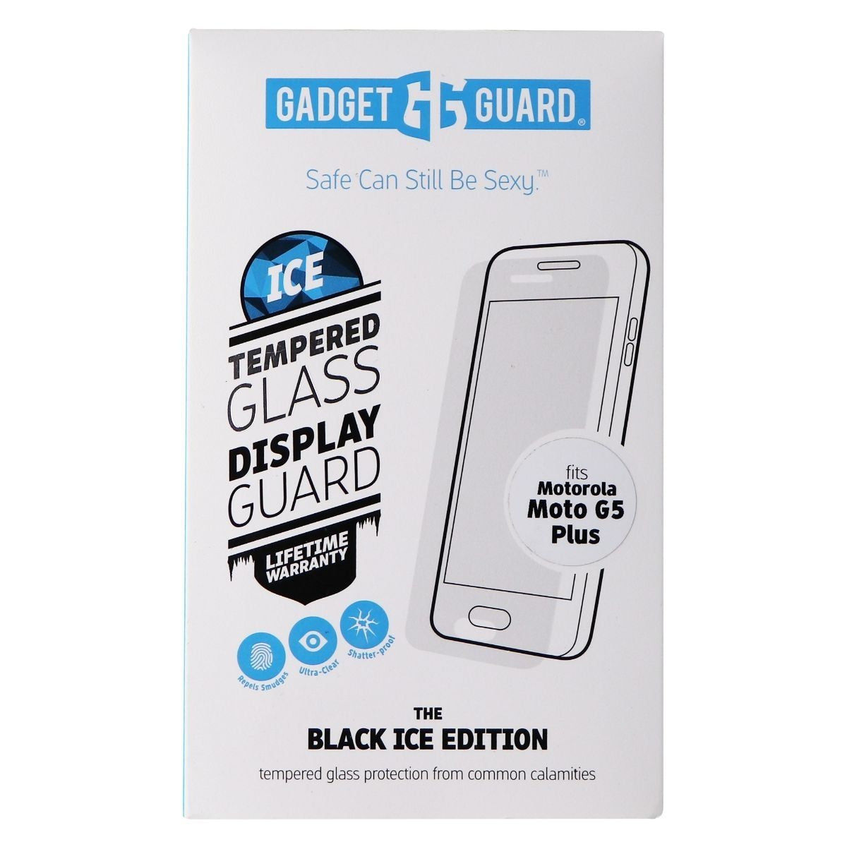 Gadget Guard Black Ice Tempered Glass Screen for Motorola Moto G5 Plus - Clear Cell Phone - Screen Protectors Gadget Guard - Simple Cell Bulk Wholesale Pricing - USA Seller