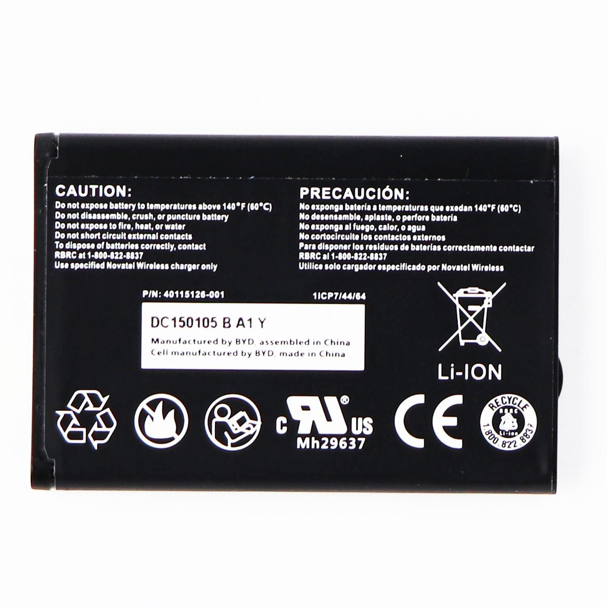 Novatel Wireless Rechargeable 1,800mAh Li-ion Battery 3.7V (40115126-001) Cell Phone - Batteries Novatel Wireless - Simple Cell Bulk Wholesale Pricing - USA Seller