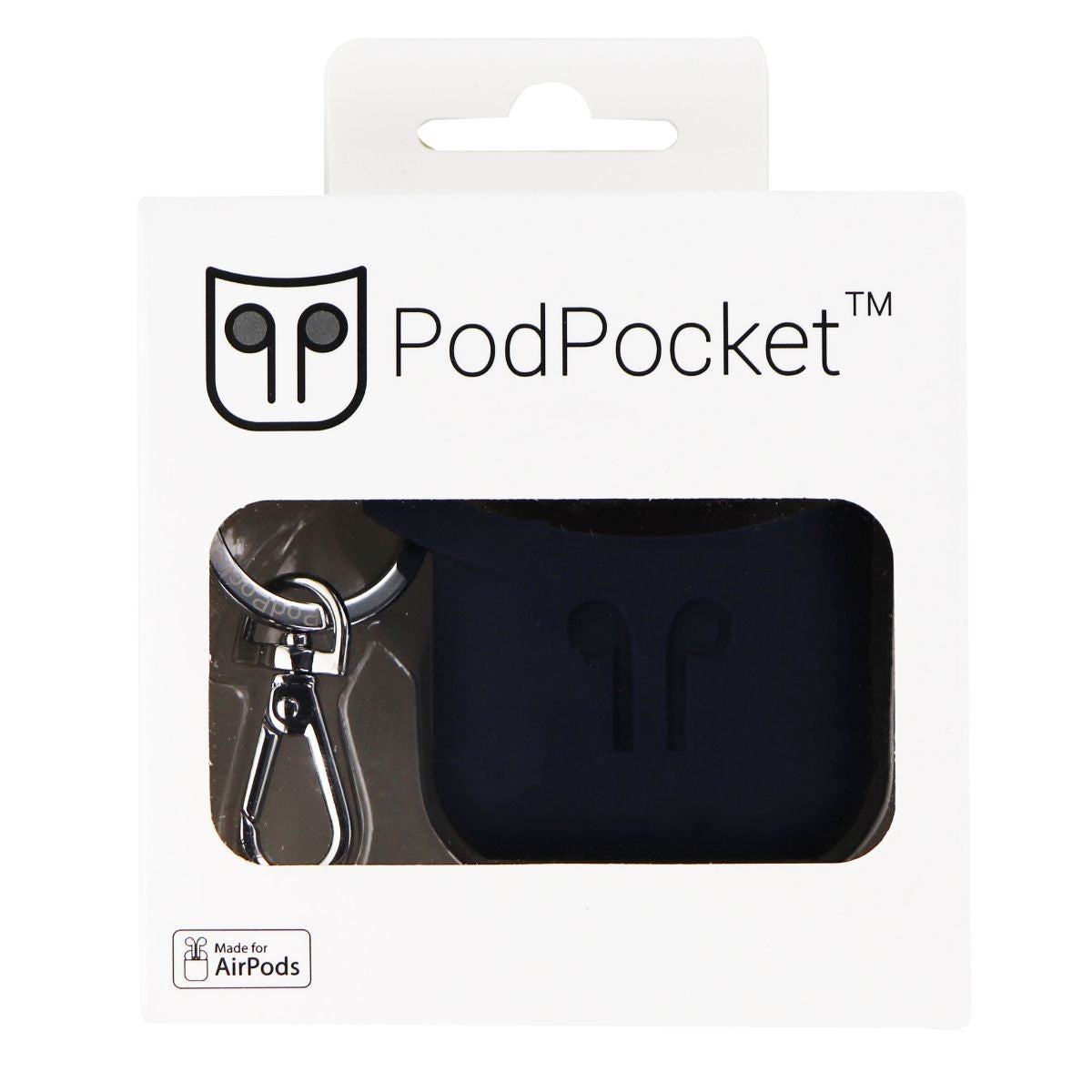 PodPocket Case with Keychain for Apple Airpods 1st Gen - Indigo Blue (PP-1002) iPod, Audio Player Accessories - Cases, Covers & Skins PodPocket - Simple Cell Bulk Wholesale Pricing - USA Seller
