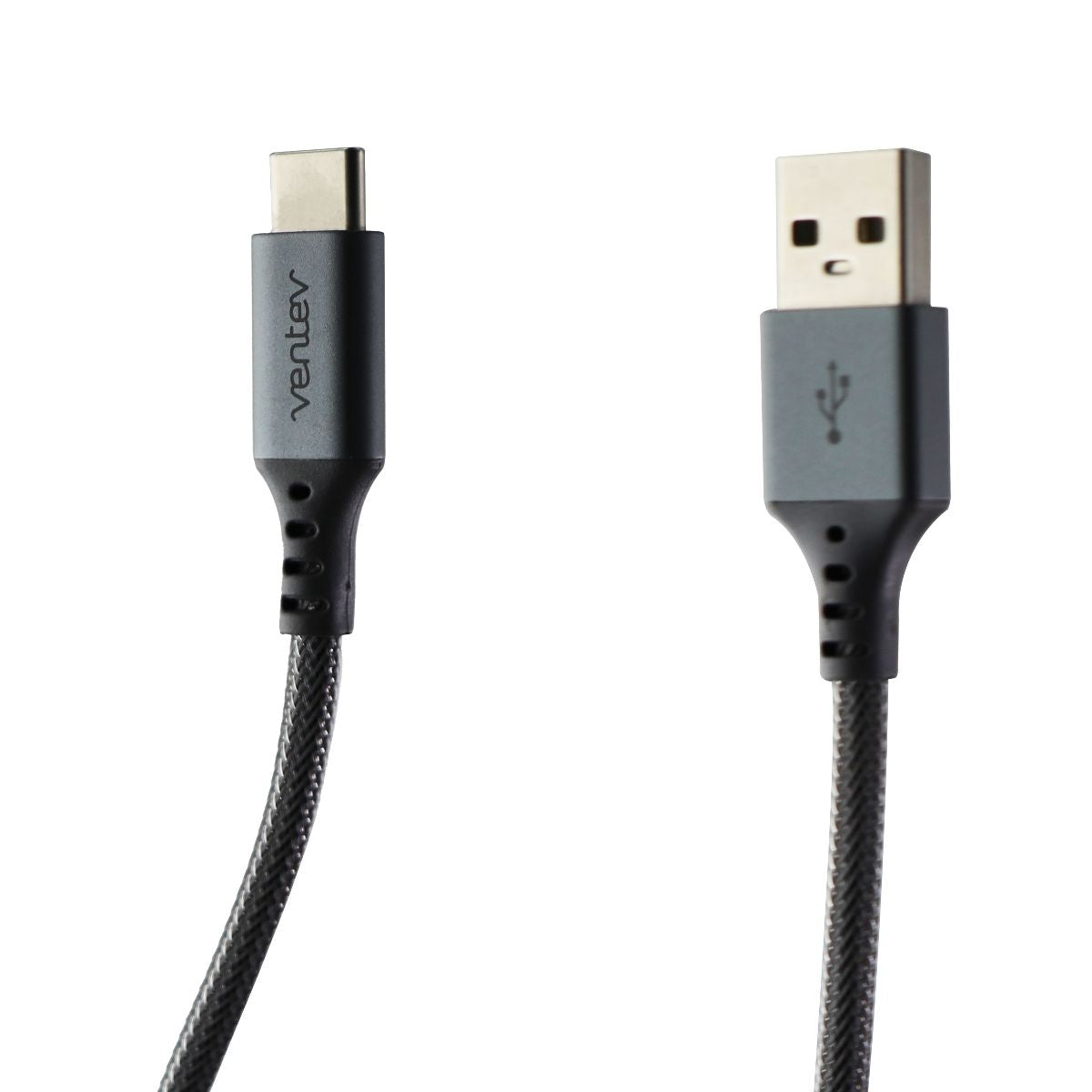 Ventev 4-Foot ChargeSync (USB-C) to USB Braided Alloy Cable - Steel Gray Cell Phone - Cables & Adapters Ventev - Simple Cell Bulk Wholesale Pricing - USA Seller