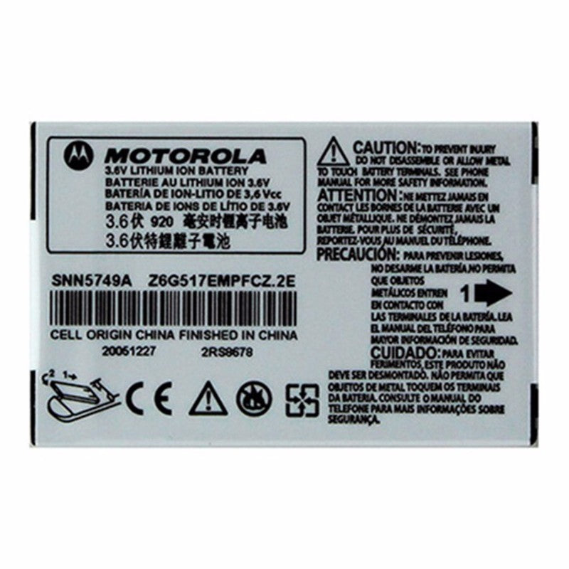 OEM Motorola SNN5749A 920 mAh Replacement Battery for Motorola V170/V171/C155 Cell Phone - Batteries Motorola - Simple Cell Bulk Wholesale Pricing - USA Seller