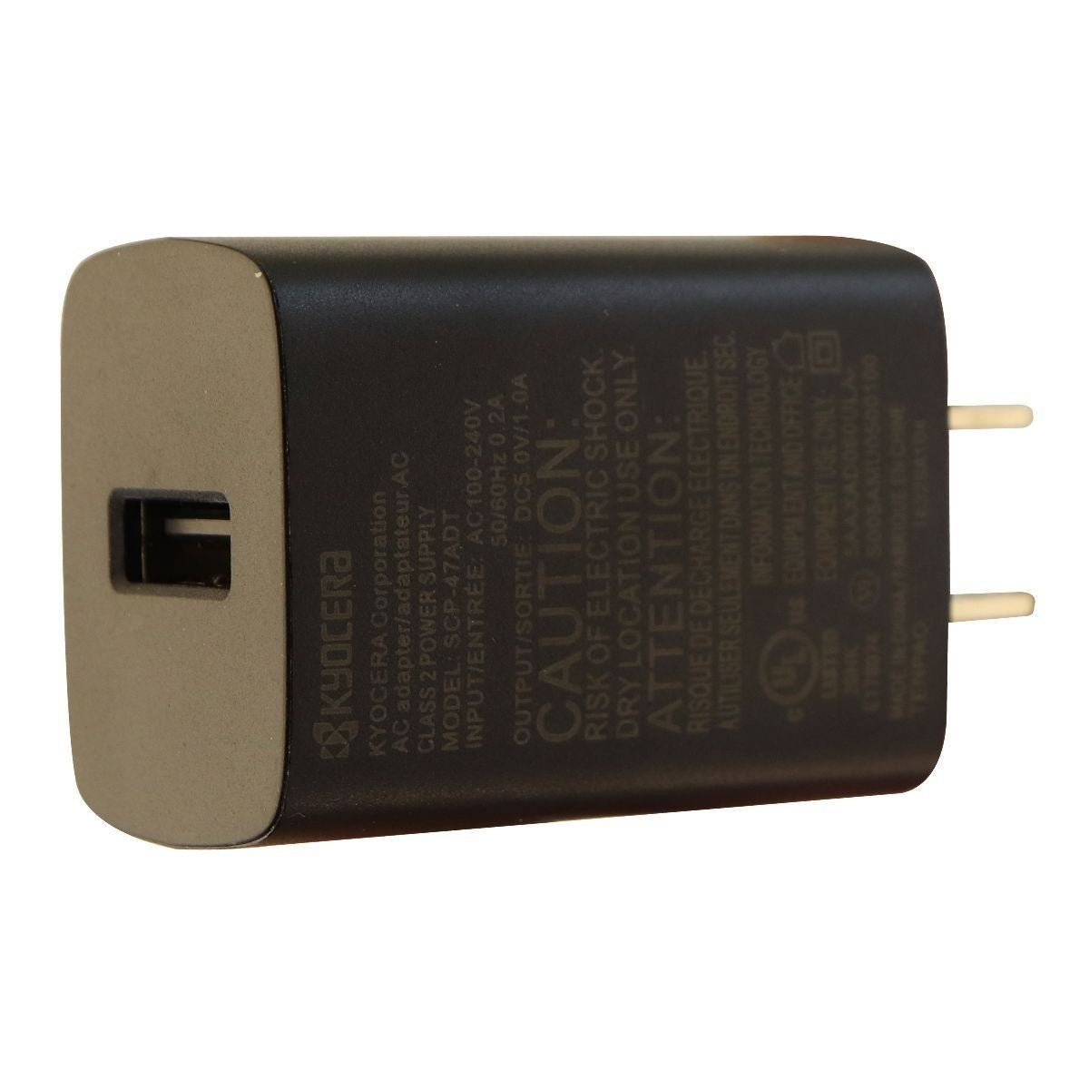 Kyocera 5V - 1A Wall Charger Single USB Port Charging Adapter SCP-47ADT Black Cell Phone - Chargers & Cradles Kyocera - Simple Cell Bulk Wholesale Pricing - USA Seller