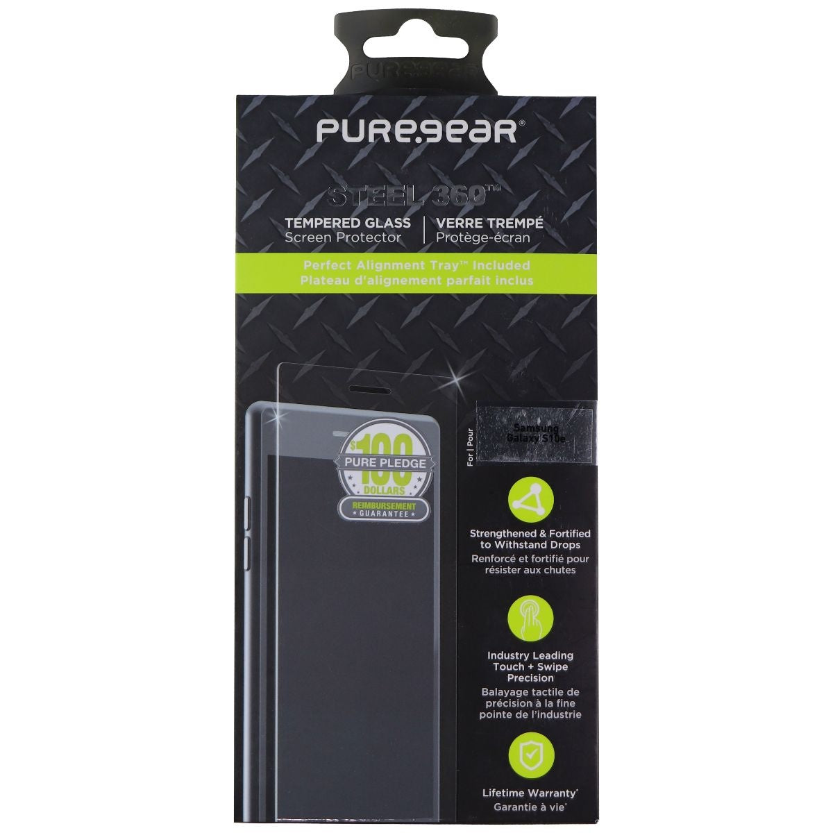 PureGear Steel 360 Tempered Glass Screen Protector for Samsung Galaxy S10e Cell Phone - Screen Protectors PureGear - Simple Cell Bulk Wholesale Pricing - USA Seller