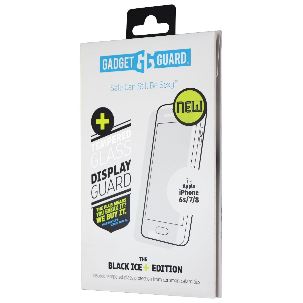 Gadget Guard (Black Ice+) Tempered Glass Screen Guard for Apple iPhone 6/6S/7/8 Cell Phone - Screen Protectors Gadget Guard - Simple Cell Bulk Wholesale Pricing - USA Seller