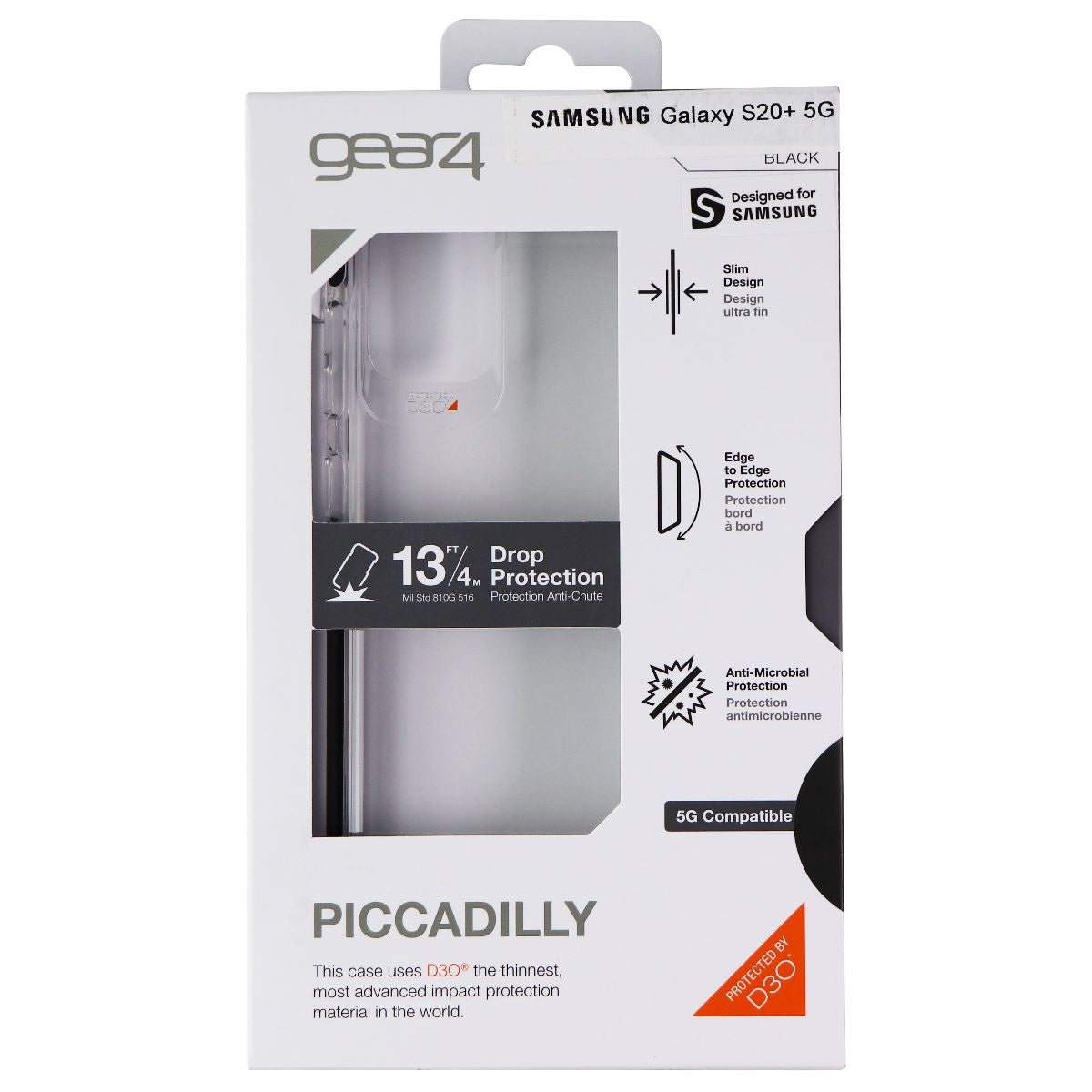 ZAGG Piccadilly Series Case for Samsung Galaxy S20+ (Plus Model) - Clear/Black Cell Phone - Cases, Covers & Skins Zagg - Simple Cell Bulk Wholesale Pricing - USA Seller