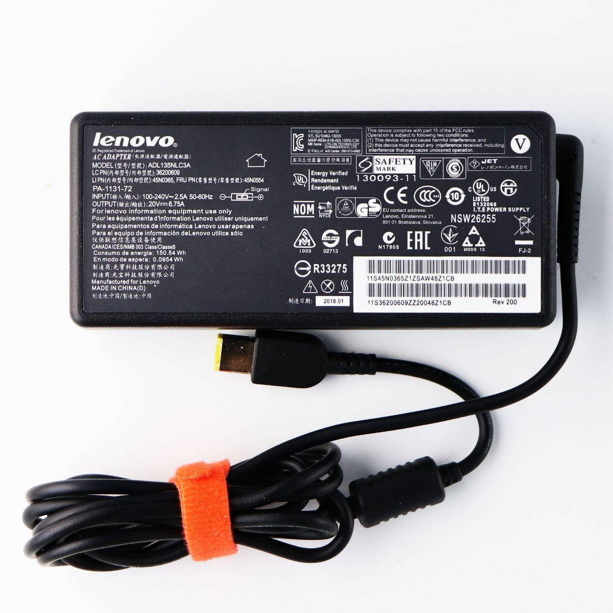 OEM Genuine Replacement Charger LENOVO ADL135NLC3A Computer Accessories - Laptop Power Adapters/Chargers Lenovo - Simple Cell Bulk Wholesale Pricing - USA Seller