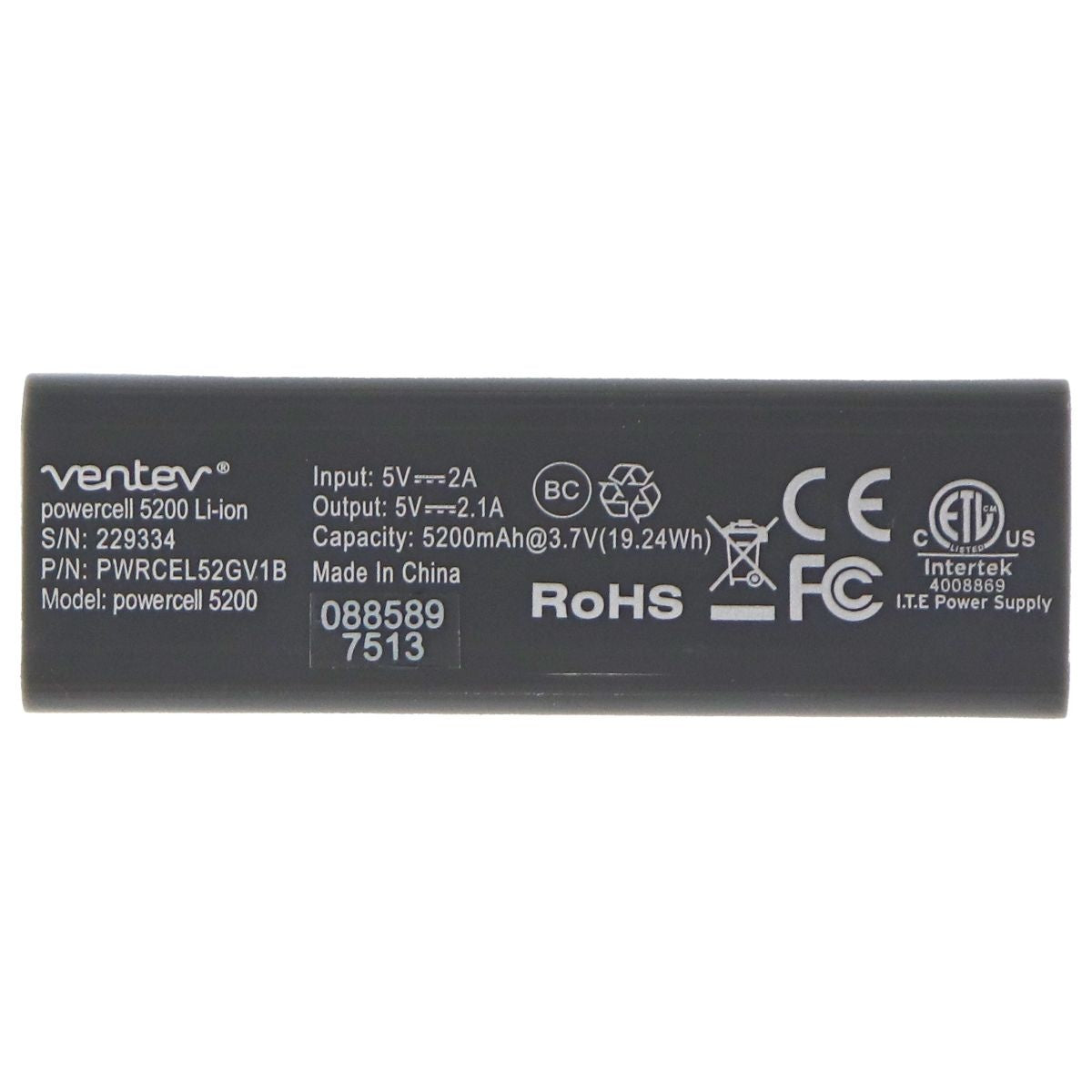 Ventev PowerCell 5200mAh Power Bank Portable USB Charger for Smartphones & More Cell Phone - Chargers & Cradles Ventev - Simple Cell Bulk Wholesale Pricing - USA Seller