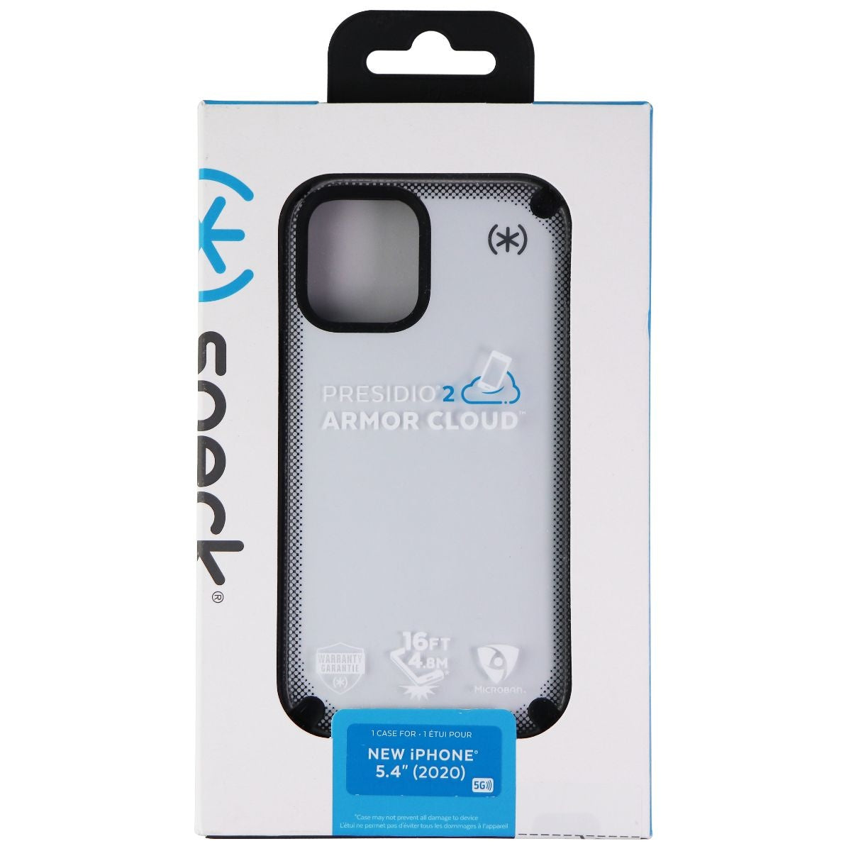 Speck Presidio 2 Armor Cloud Case for Apple iPhone 12 Mini - Clear/Black/White Cell Phone - Cases, Covers & Skins Speck - Simple Cell Bulk Wholesale Pricing - USA Seller